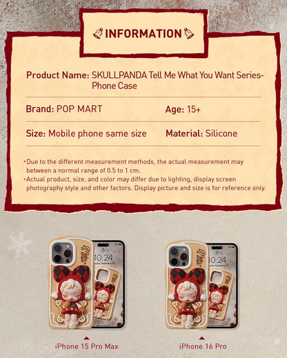 POP MART SKULLPANDA Tell Me What You Want Series - Phone Case for iPhone 15 Pro Max iPhone 16 Pro