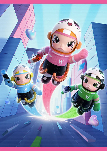 POP MART MEGA SPACE MOLLY 400%+100% THE POWERPUFF GIRLS Blossom Limited Edition