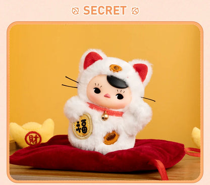 POP MART PUCKY Roly-Poly Kitty Series-Vinyl Plush Blind Box Mystery Box 1PC/6PCS POP MART Blind Box Cute Toy
