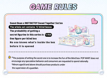 POP MART Sweet Bean x INSTINCTOY Sweet Together Series Mystery Box 1PC/12PCS Blind Box Action Figure Cute Toy