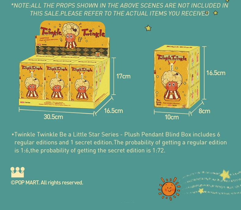 POP MART Twinkle Twinkle Be a Little Star Series - Plush Pendant Blind Box 1PC/6PCS Blind Box POPMART Action Figure