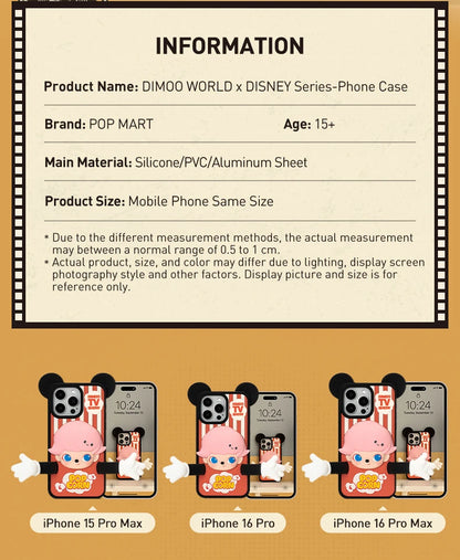 POP MART DIMOO WORLD × DISNEY Series-Phone Case for iPhone 15 Pro Max/16 Pro/16 Pro Max