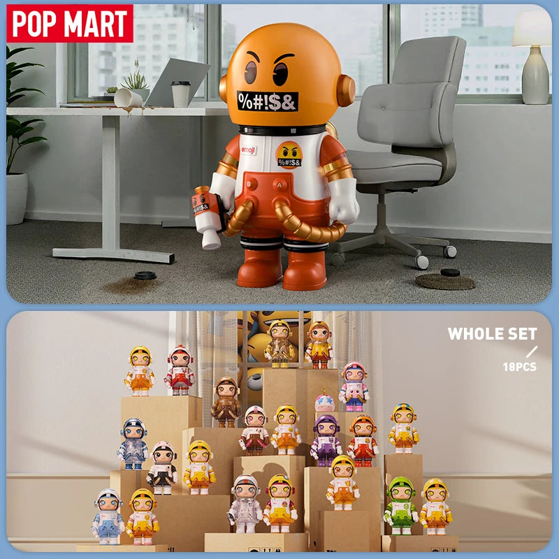 POP MART MEGA SPACE MOLLY 100% × emoji Series 1PC/9PCS POPMART Blind Box Action Figure Cute Toy