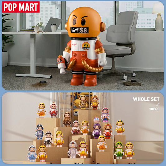 POP MART MEGA SPACE MOLLY 100% × emoji Series 1PC/9PCS POPMART Blind Box Action Figure Cute Toy