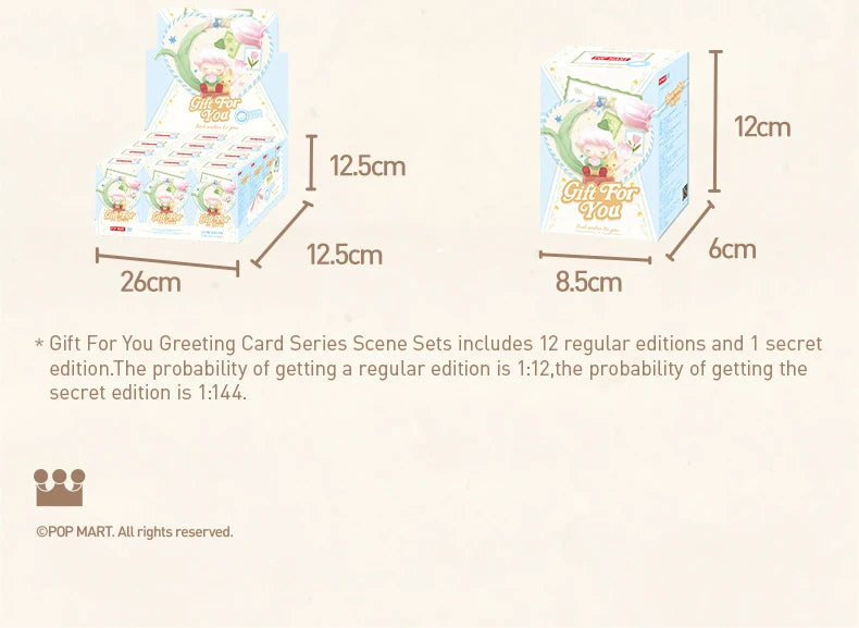 POP MART Gift For You Greeting Card Series Scene Sets 1PC/12PCS Blind Box POPMART Collectible Figurine Cute Toy