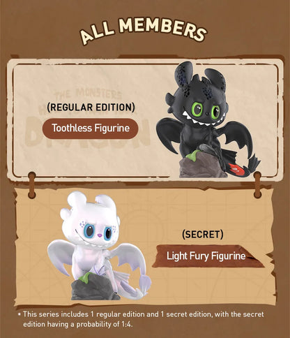 POP MART THE MONSTERS - How to Train Your Dragon 200% Figurine POPMART Action Figure Toothless Light Fury