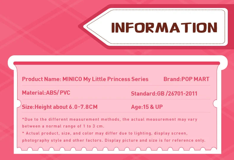 POP MART MINICO My Little Princess Series Mystery Box Figure Gift Kid Toy Blind Box