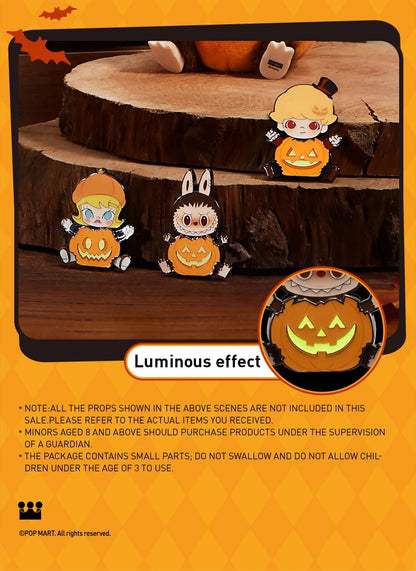 POP MART Happy Halloween Party Series - Pumpkin Fridge Magnet Badge LABUBU MOLLY DIMOO