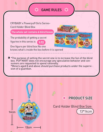 POP MART CRYBABY x Powerpuff Girls Series - Card Holder Mystery Box 1PC/6PCS Blind Box