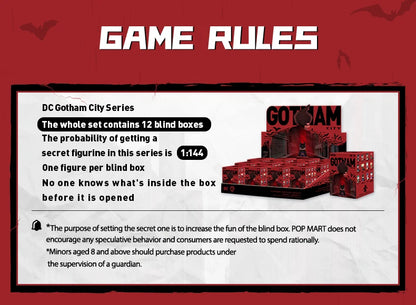 POP MART DC Gotham City Series Mystery Box 1PC/12PCS Blind Box POPMART Action Figure BATMAN HARLY QUINN JOKER JUSTICE LEAGUE