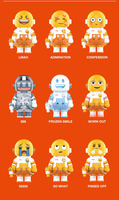POP MART MEGA SPACE MOLLY 100% × emoji Series 1PC/9PCS POPMART Blind Box Action Figure Cute Toy