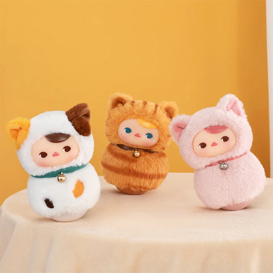POP MART PUCKY Roly-Poly Kitty Series-Vinyl Plush Blind Box Mystery Box 1PC/6PCS POP MART Blind Box Cute Toy