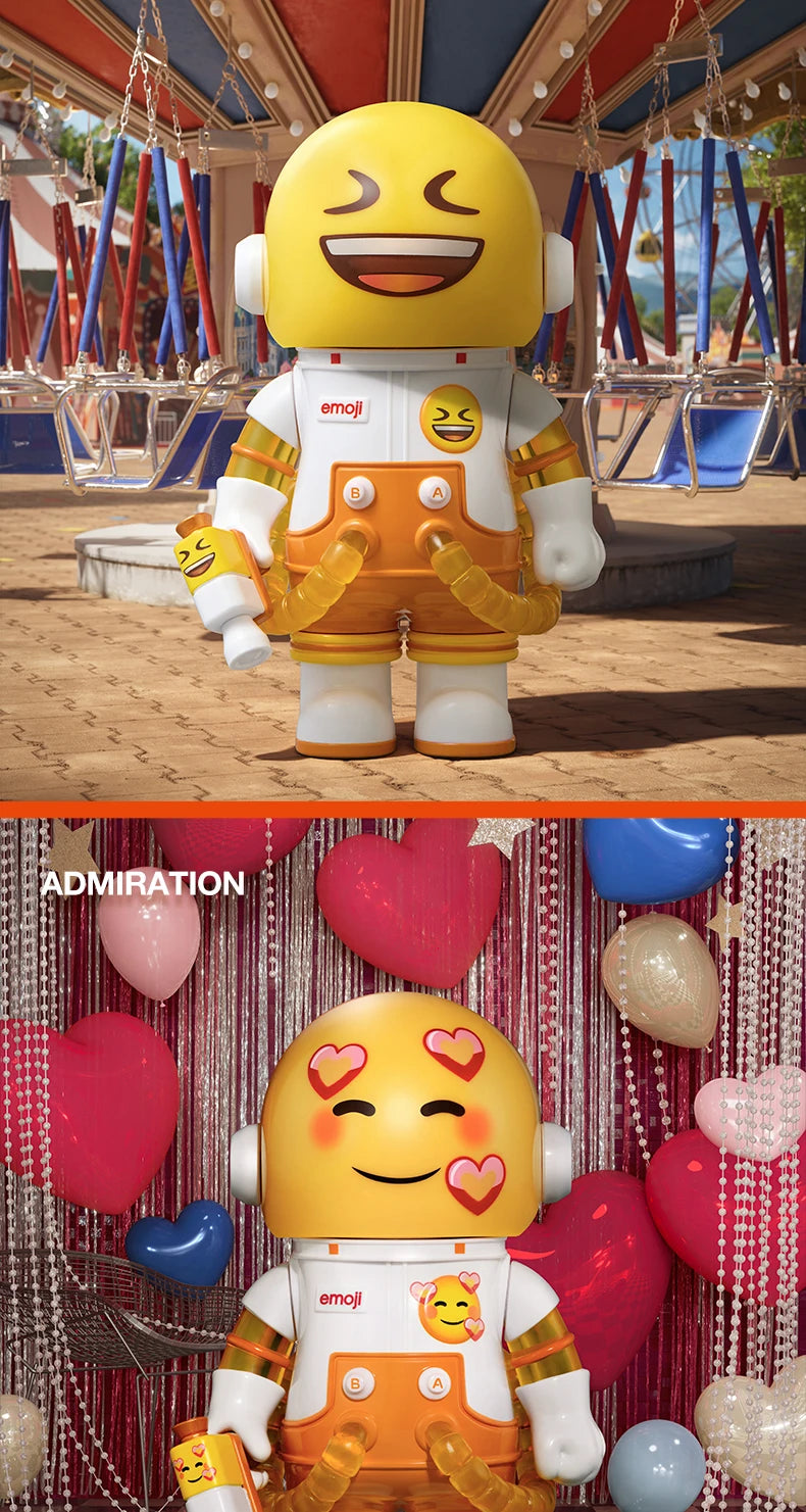 POP MART MEGA SPACE MOLLY 100% × emoji Series 1PC/9PCS POPMART Blind Box Action Figure Cute Toy