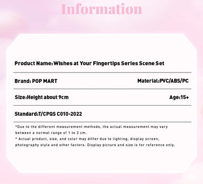 POP MART Wishes at Your Fingertips Series Scene Set Mystery Box 1PC/8PCS POPMART Blind Box Skullpanda Dimoo Labubu Romantic Ring