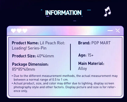 POP MART Lil Peach Riot: Loading! Series - Pin