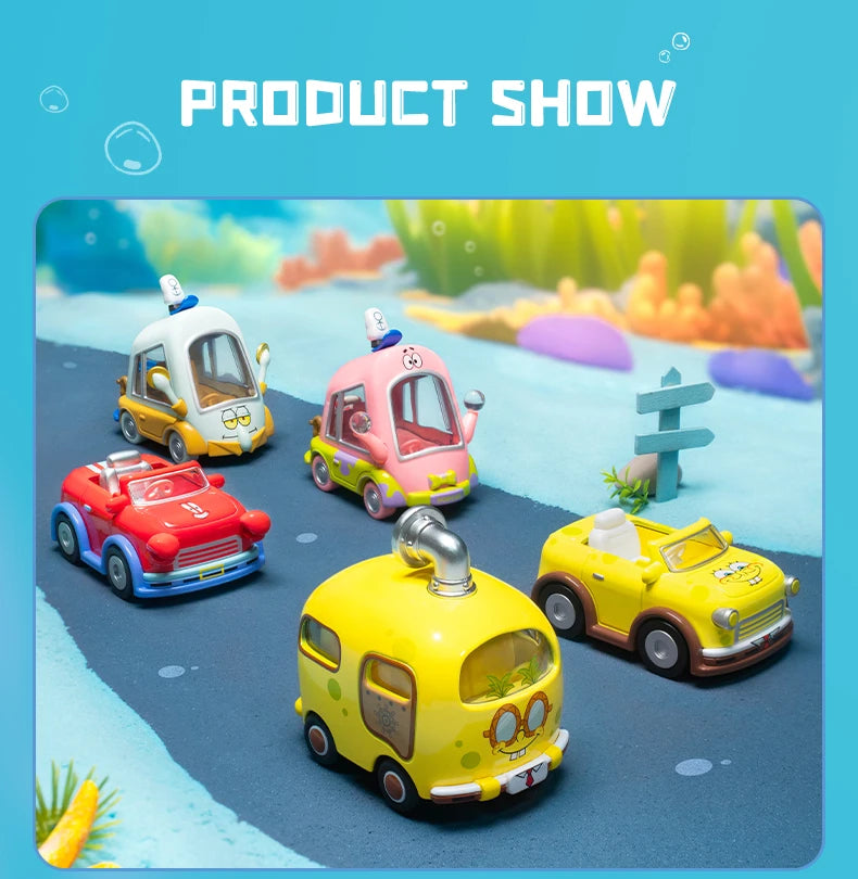 POP MART SpongeBob Sightseeing Car Series Vehicles Mystery Box 1PC/9PCS Blind Box POPMART Car Toy