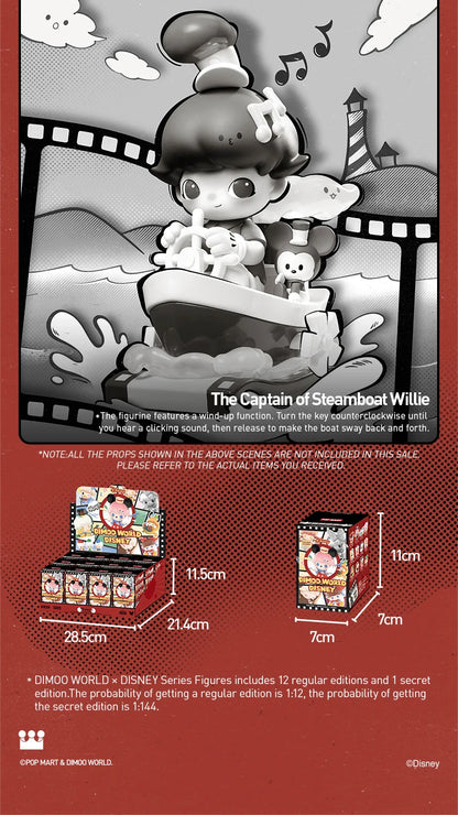 POP MART DIMOO WORLD × DISNEY Series Figures Blind Box 1PC/12PCS Mystery Box