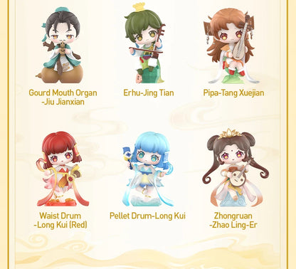 POP MART Sword and Fairy Chinese Musical Instrument Series Mystery Box 1PC/12PCS POPMART Blind Box Action Figure Cute Toy