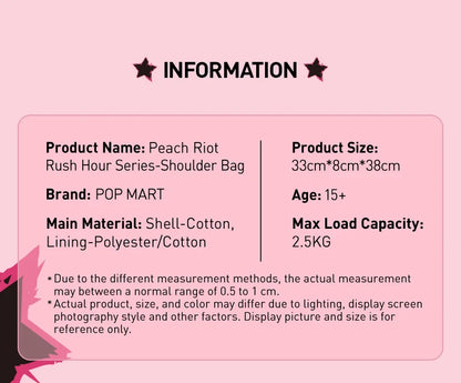 POP MART Peach Riot Rush Hour Series-Shoulder Bag