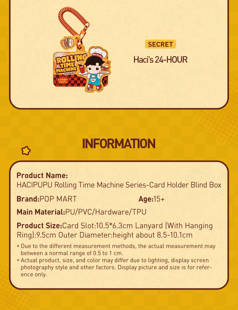 POP MART HACIPUPU-Rolling Time Machine Series-Card Holder Blind Box Mystery Box 1PC/6PCS Blind Box