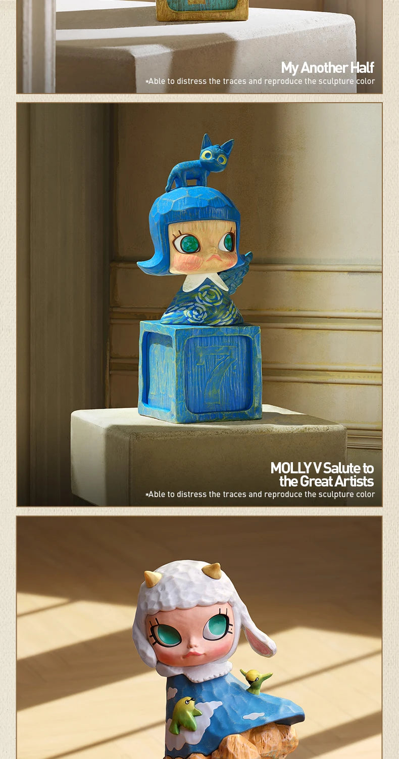 POP MART MOLLY Anniversary Statues Classical Retro 2 Series Mystery Box 1PC/10PCS POPMART Blind Box Cute Collectible Art Toy