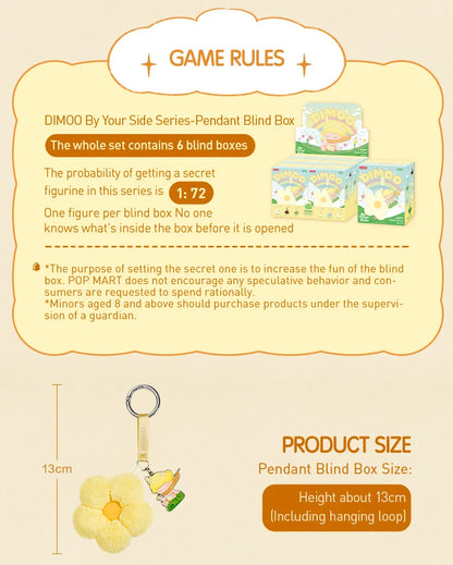POP MART DIMOO By Your Side Series - Pendant Blind Box 1PC/6PCS POPMART Mystery Box