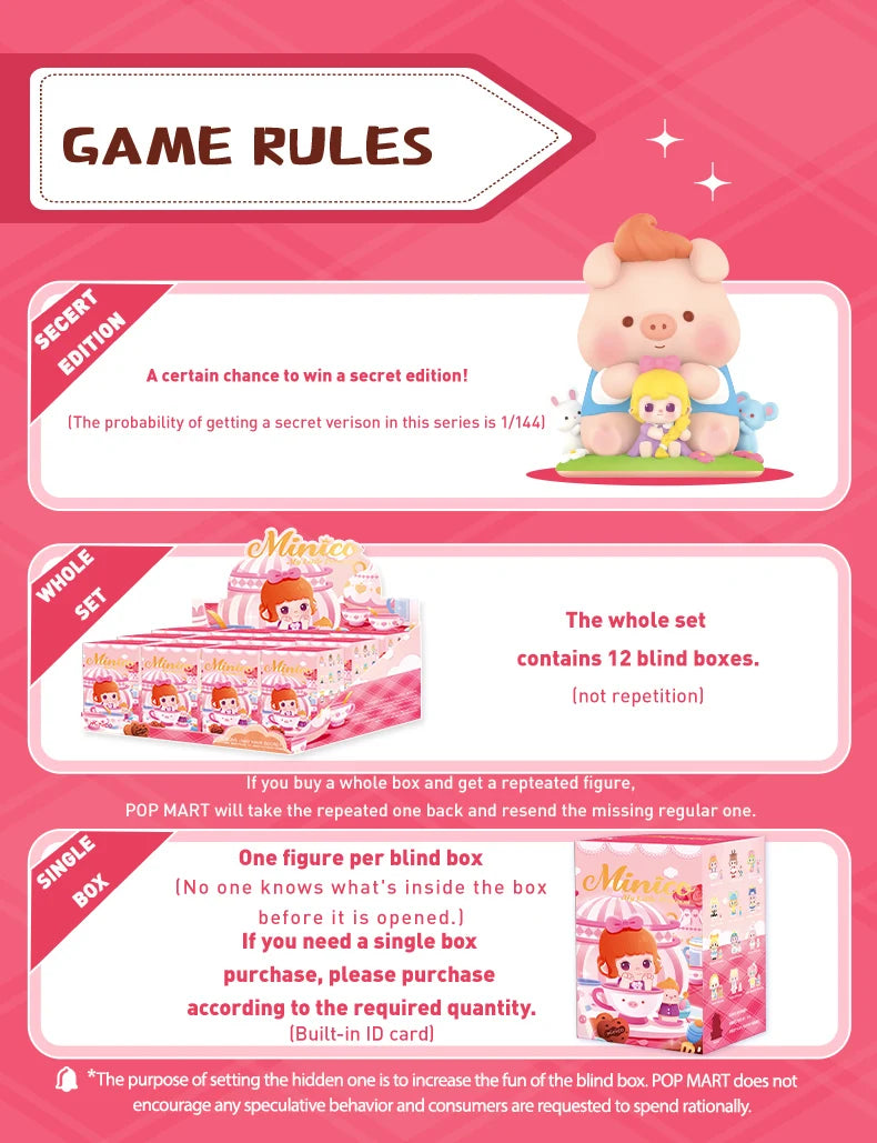 POP MART MINICO My Little Princess Series Mystery Box Figure Gift Kid Toy Blind Box