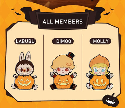 POP MART Happy Halloween Party Series - Pumpkin Fridge Magnet Badge LABUBU MOLLY DIMOO