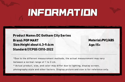 POP MART DC Gotham City Series Mystery Box 1PC/12PCS Blind Box POPMART Action Figure BATMAN HARLY QUINN JOKER JUSTICE LEAGUE