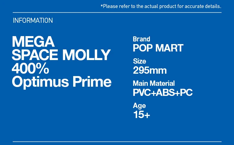 POP MART MEGA SPACE MOLLY 400% Optimus Prime Limited Edition Limited to 1pc per user ID