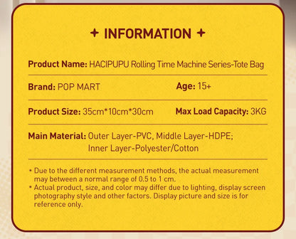 POP MART HACIPUPU Rolling Time Machine Series-Tote Bag