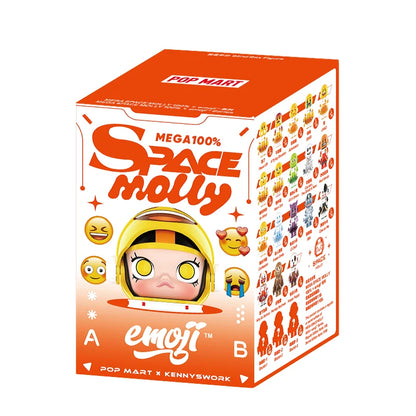 POP MART MEGA SPACE MOLLY 100% × emoji Series 1PC/9PCS POPMART Blind Box Action Figure Cute Toy
