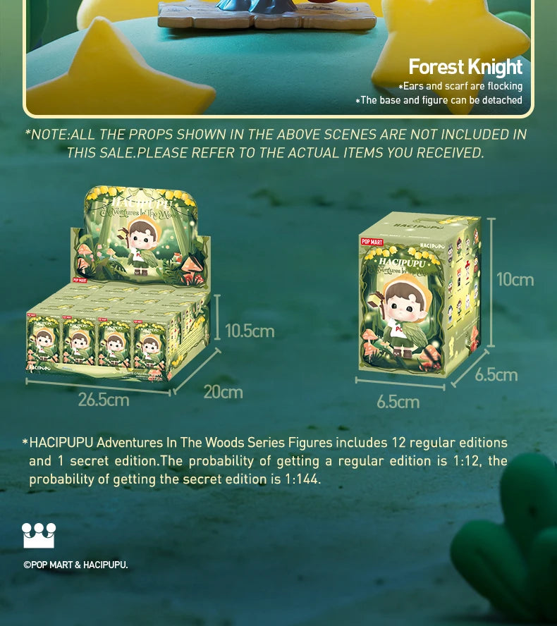 POP MART HACIPUPU Adventures In The Woods Series Mystery Box 1PC/12PCS POPMART Blind Box Cute Toy Action Figure