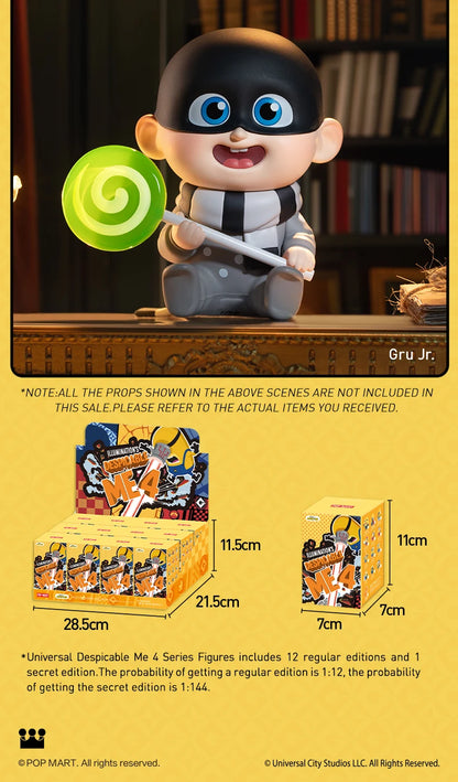 POP MART Universal Despicable Me 4 Series Mystery Box 1PC/12PCS POPMART Minions Blind Box Action Figure Cute Toy Birthday Gift