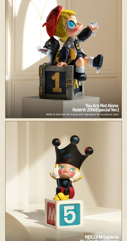 POP MART MOLLY Anniversary Statues Classical Retro 2 Series Mystery Box 1PC/10PCS POPMART Blind Box Cute Collectible Art Toy