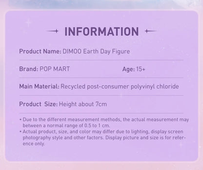 POP MART DIMOO Earth Day Figure Limited to 2pcs per Order