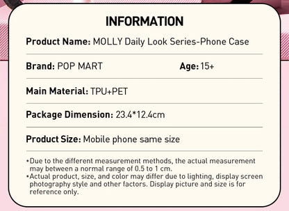 POP MART MOLLY Daily Look Series-Phone Case for iPhone 15 Pro Max iPhone 16 Pro iPhone 16 Pro Max