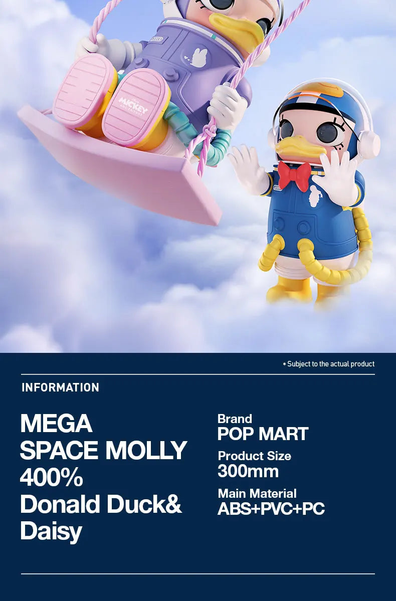 POP MART MEGA SPACE MOLLY 400% Donald Duck & Daisy Limited Edition Limited to 1pc per user ID