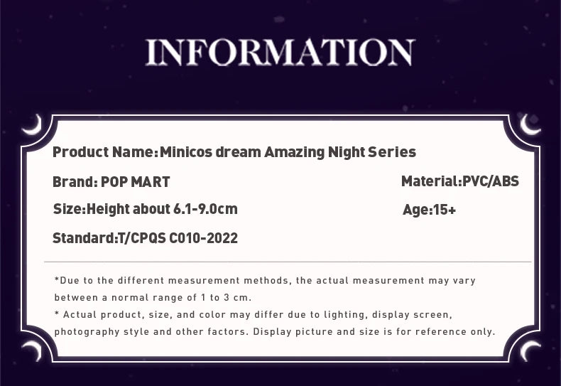 POP MART Minicos Dream Amazing Night Series Mystery Box 1PC/12PCS POPMART Blind Box Collectible Figurine Action Figure