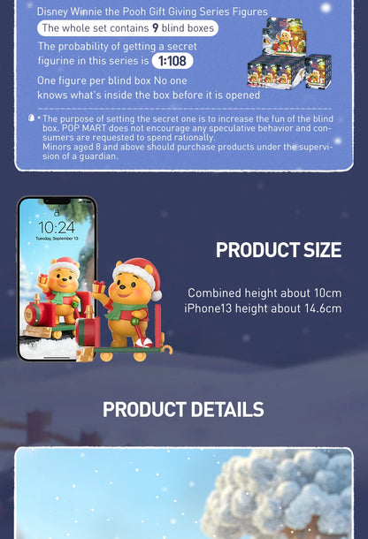 POP MART Disney Winnie the Pooh Gift Giving Series Figures Mystery Box 1PC/9PCS POPMART Blind Box