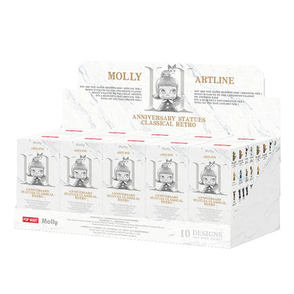 POP MART MOLLY Anniversary Statues Classical Retro 2 Series Mystery Box 1PC/10PCS POPMART Blind Box Cute Collectible Art Toy