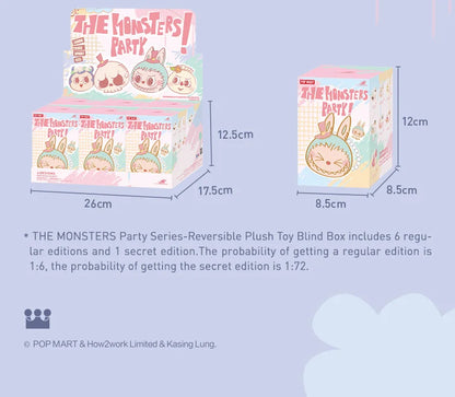 POP MART THE MONSTERS Party Series - Reversible Plush Mystery Box 1PC/6PCS POPMART Blind Box Limited to 2pcs/sets per order