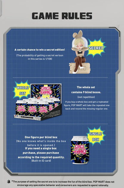 POP MART COOLABO SPACEHOOD SERIES Mystery Box 1PC/9PC Blind Box Action Figure Birthday Gift Kid Toy