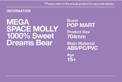 POP MART MEGA SPACE MOLLY 1000% Sweet Dream Bears Limited Edition Limited to 1pc per user ID