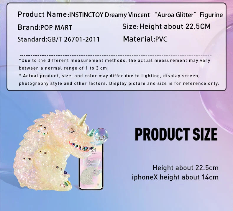 POP MART Instinctoy Dreamy Vincent "Auroa Glitter" Figurine Collectible Action Figure Cute Kawaii Toy