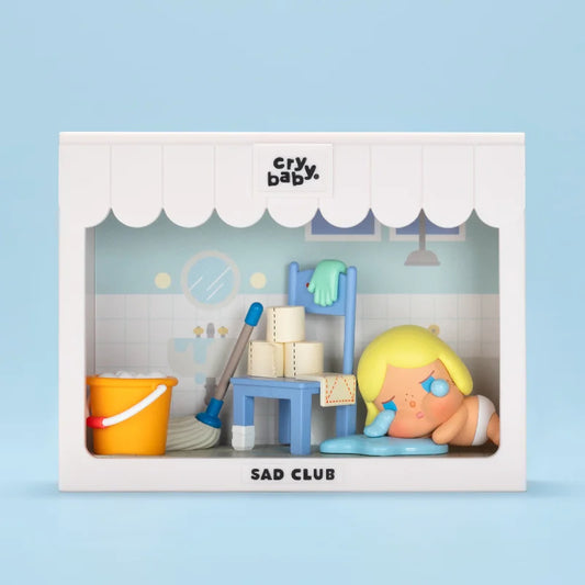 POP MART CRYBABY Sad Club Series Scene Sets by Molly 1PC/8PCS POPMART Blind Box Anime Action Figure Cute Figurine Cry Baby