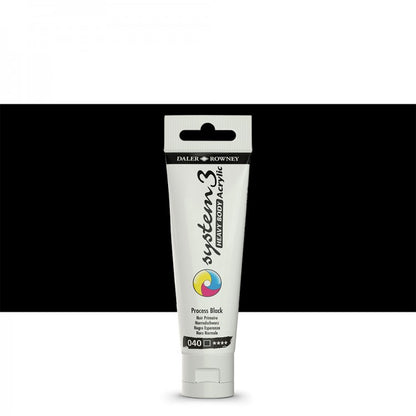 DALER ROWNEY : SYSTEM 3 : HEAVY BODY : 59ML : PROCESS BLACK AYH59040